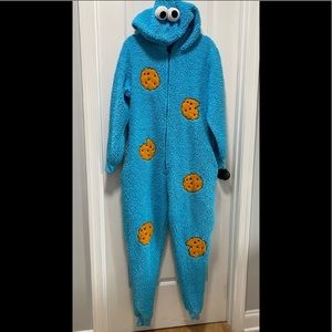 Cookie Monster costume onesie pajama Sesame Street